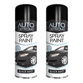 2X Auto Extreme Black Matt Spray Paint 250ml Spray Paint
